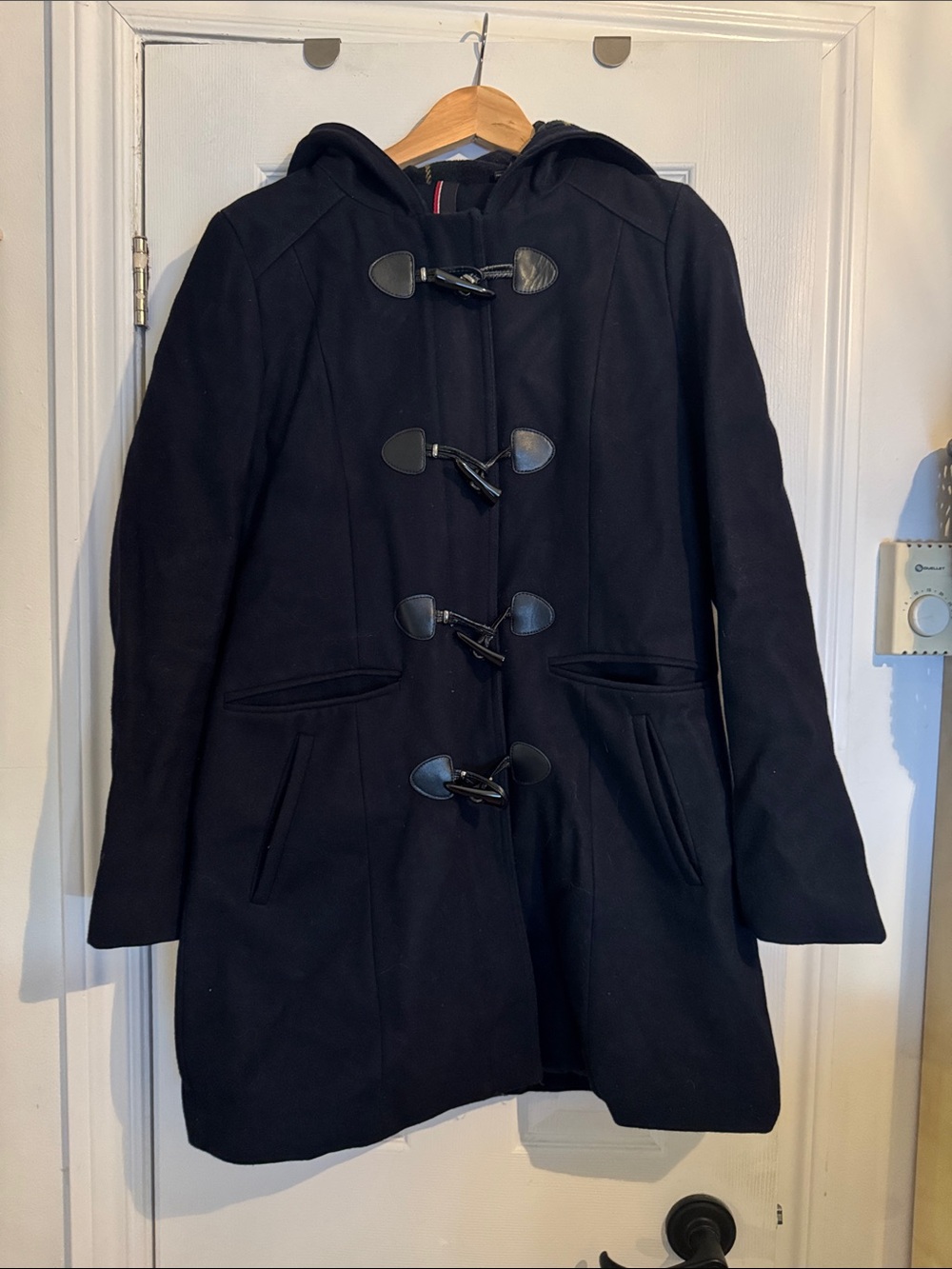 Tommy Hilfiger Navy Wool Blend Duffle Coat S/P